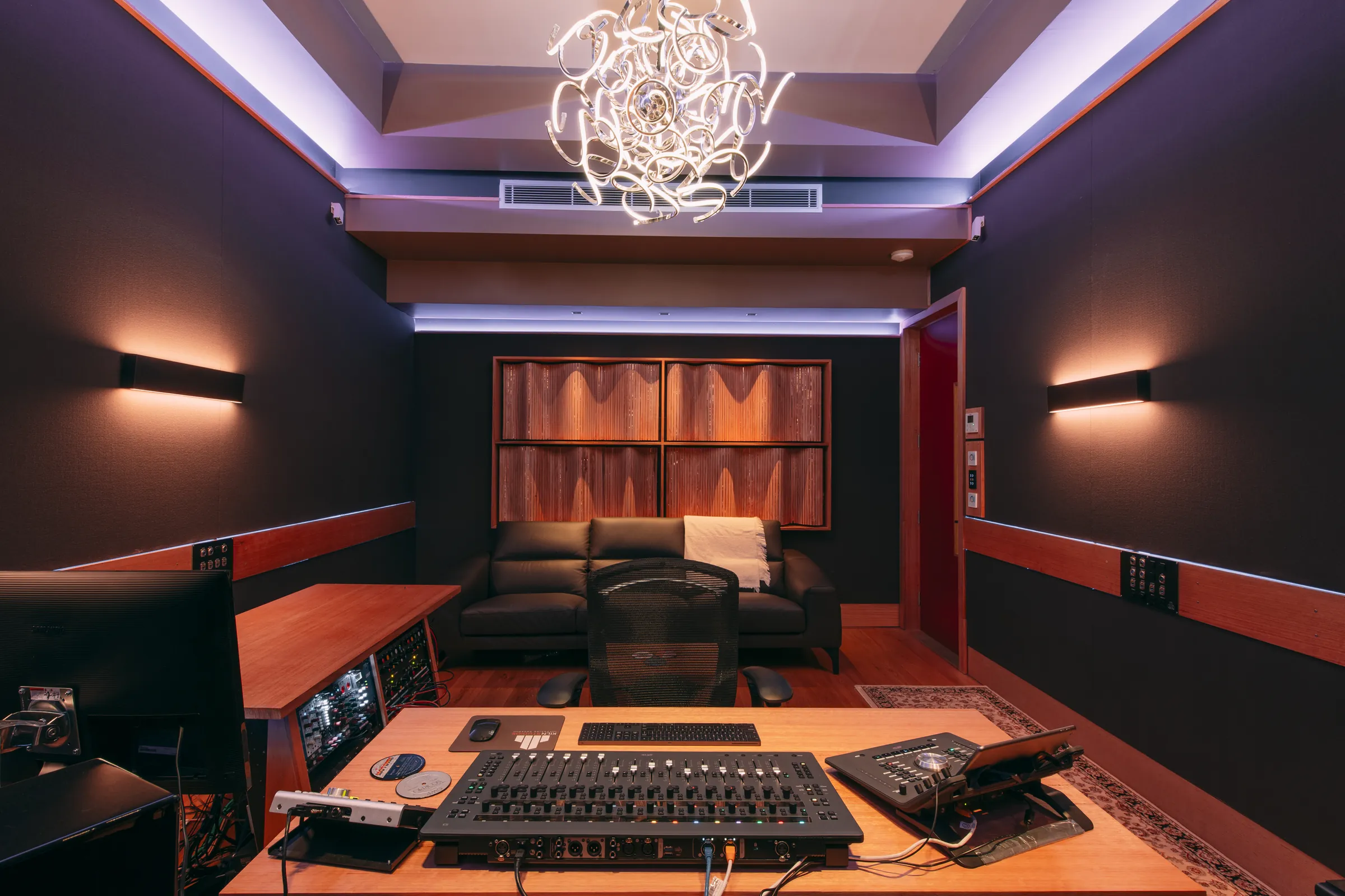 Studio 1 at Kiln - the 35 square metre control room with 4 metre ceilings and ADAM S5H mains